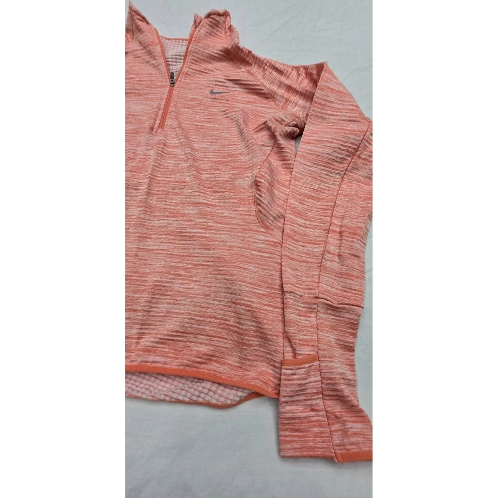 Nike‎ Dri-Fit Element Sphere Orange 1/2 Zip Longsleeve Shirt Size Medium